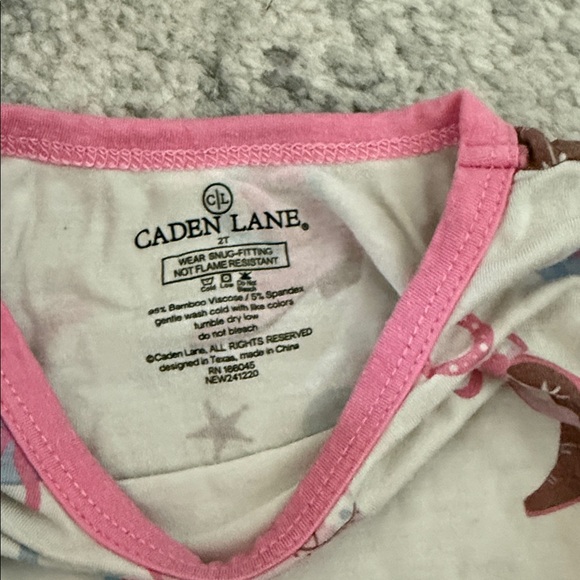 Caden Lane Kids Pajama Set with Duck and Cowboy Prints - Picture 3 of 3